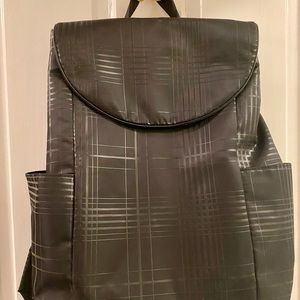 EUC Black Backpack, Recycled Polyester, inside padded laptop pocket